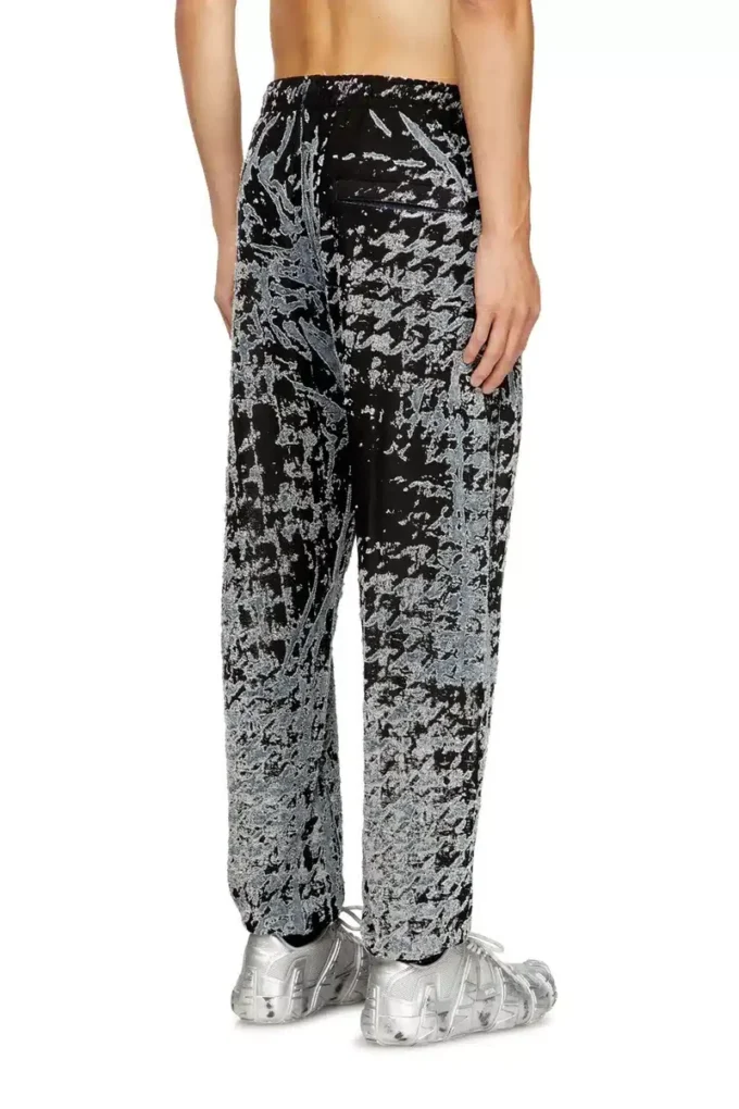 p-labis Ελαστικό παντελόνι σε μοτίβο devoré houndstooth p-labis Ελαστικό παντελόνι σε μοτίβο devoré houndstooth