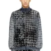 s-corr Devoré φούτερ με φερμουάρ και μοτίβο houndstooth s-corr Devoré φούτερ με φερμουάρ και μοτίβο houndstooth