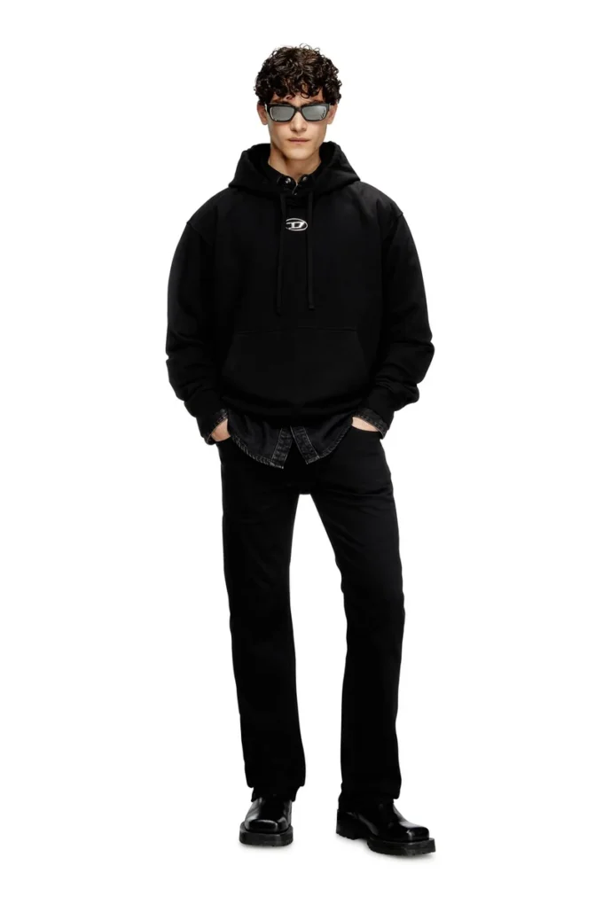 s-macs-hood-od Φούτερ με κουκούλα oversized με μεταλλικό λογότυπο