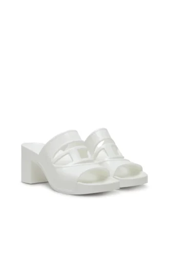 sa-bonnie Sa-Bonnie-Heeled καουτσούκ σαγιονάρες με λογότυπο cut-out