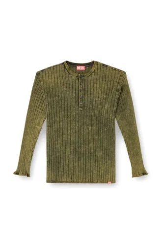 t-ally Henley top από επεξεργασμένο φαρδύ ριμπ