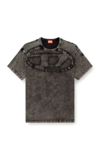 t-boxt-den Χαλαρό βαμβακερό T-shirt με οβάλ D απλικέ