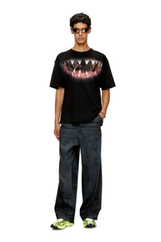 t-boxt-t21 Βαμβακερό T-shirt με τύπωμα στόματος καρχαρία