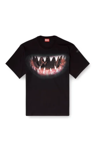 t-boxt-t21 Βαμβακερό T-shirt με τύπωμα στόματος καρχαρία