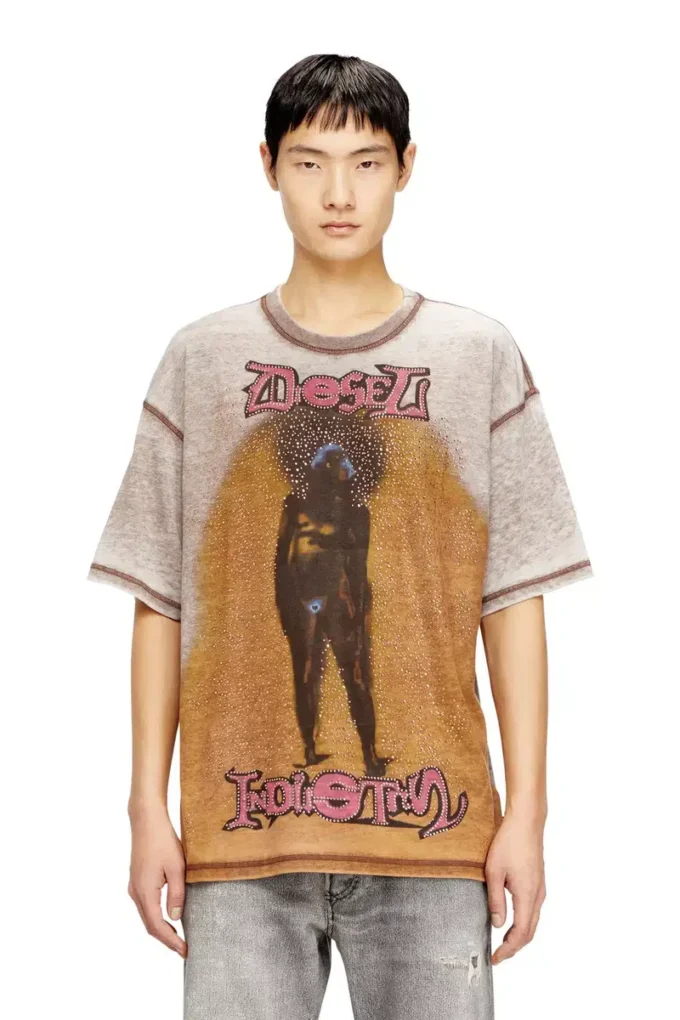 t-boxt-v12 Χαλαρό T-shirt με εκτύπωση και καρφιά t-boxt-v12 Χαλαρό T-shirt με εκτύπωση και καρφιά