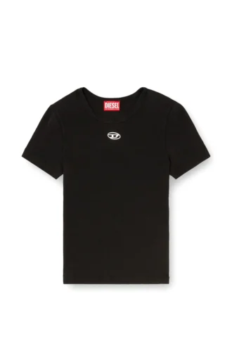 t-ele-long-od Στενό T-shirt με ραβδώσεις και μεταλλικό Oval D
