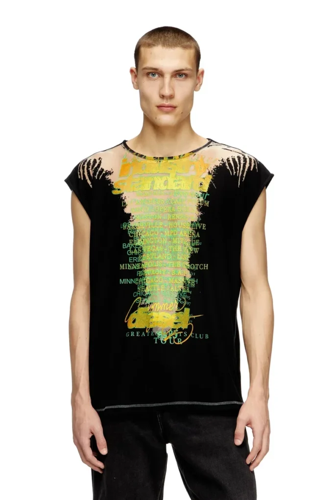 t-isak-a Αμάνικο T-shirt με τυπωμένους στίχους