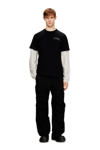 t-norm-v16 Κανονικό βαμβακερό T-shirt με κεντημένο λογότυπο Diesel