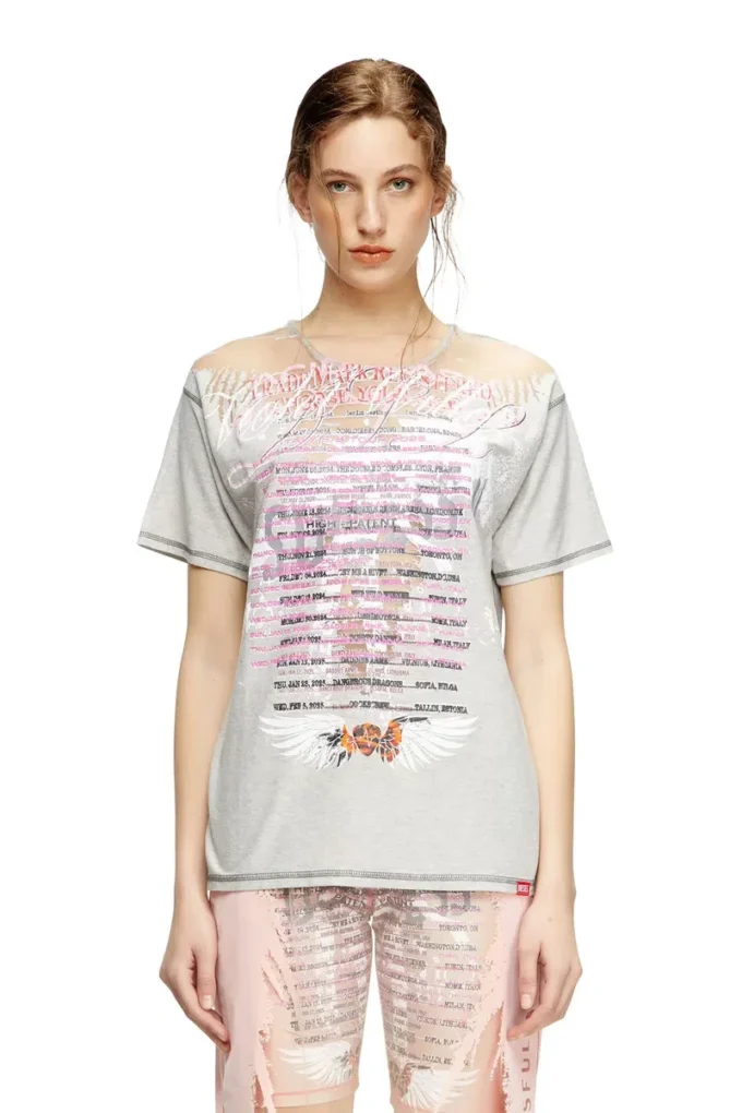 t-normac T-shirt με στρογγυλό λαιμό και τυπωμένο στίχο