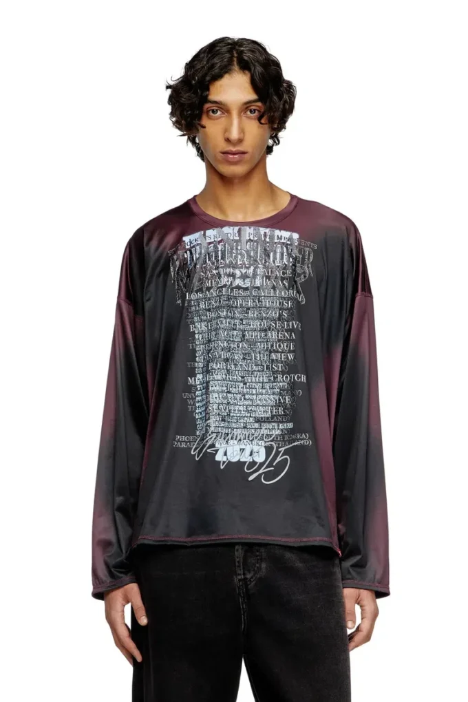 t-olavi-aa Μακρυμάνικο T-shirt από τεχνικό τζέρσεϊ με τυπωμένους στίχους