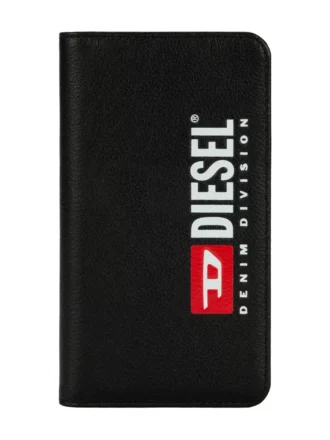 Θήκη diesel 2-σε-1 για iPhone XS & iPhone X Μαύρη δερμάτινη θήκη με τυπωμένο και ανάγλυφο λογότυπο, iPhone XS & X
